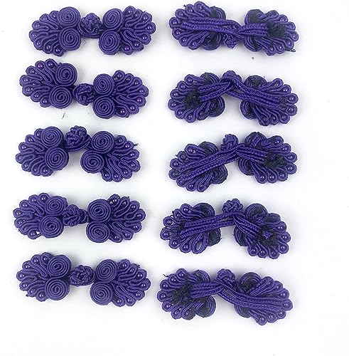 Miniatura 2 de Heyiwell 10 pares de cierres de botón de ranas chinas, botones de cierre chinos para coser Cheongsam disfraces de novia, decoración del hogar, 2.362