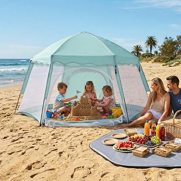 Porayhut Large Pop Up Play Tent for Kids, 78" Instant Toddler Playhouse with Removable Floor & UV50+ Sun Shade, 360 Mesh Mosquito-Free Tent for Indoor Outdoor Beach Backyard, Fits 4 Kids