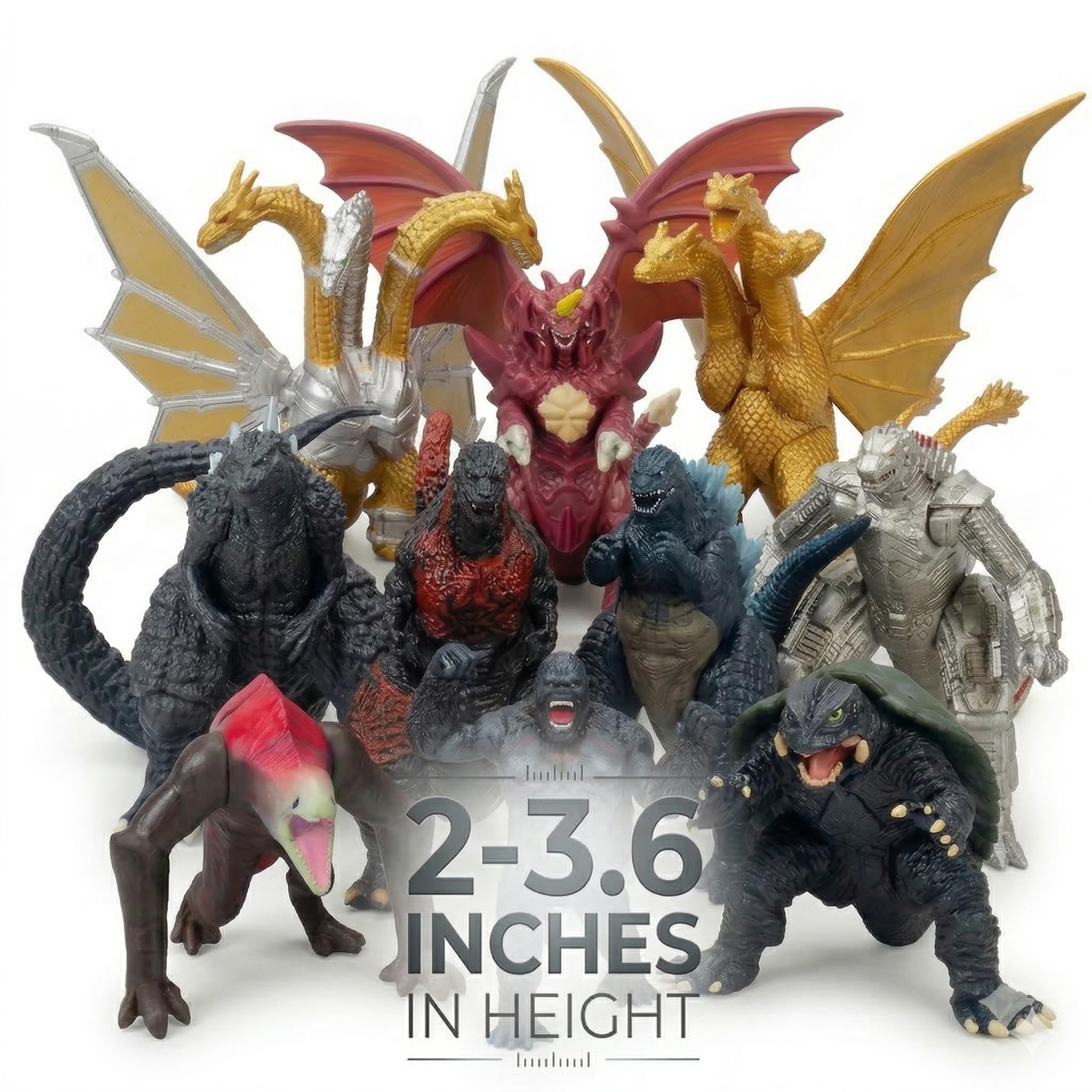 JAYKENIXO 10pcs New Dragon Action Figures King of The Monsters