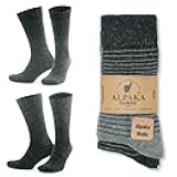 GoWith Alpaca Wool Socks for Men & Women, Alpaca-Merino Blend Warm Cozy Crew Socks, Thermal Regular-Fit Boot Socks