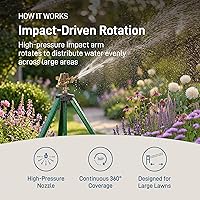 Vista 4 de Orbit 56667Z Trípode de Zinco para Césped Impact Sprinkler - Aspersor Giratoria de 360 Grados