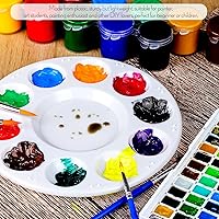 Vista 5 de FANDAMEI Paleta de Pintura, Bandejas de Pintura para Niños, Paletas de Pintura con 10 Cavidades para Adultos y Niños, Paletas Redondas de Pintura