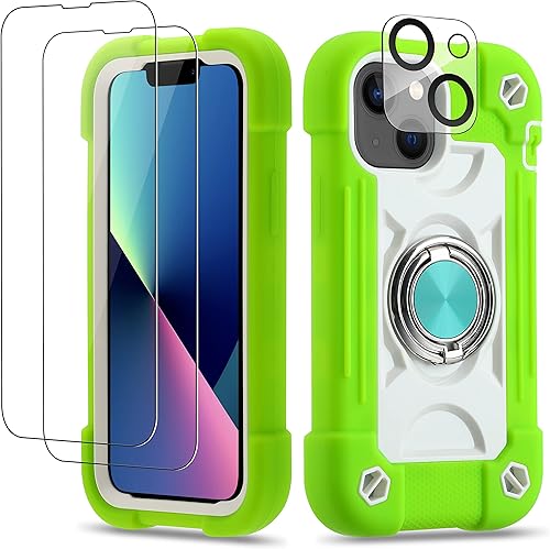 Miniatura 10 de Cookiver Funda para iPhone 13 MiniiPhone 12 Mini de 5.4 pulgadas con soporte de anillo, con 2 protectores de pantalla de vidrio + 1 protector de