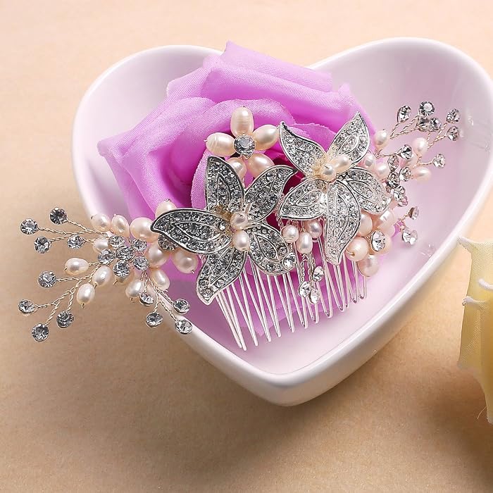 Crystal and Pearl Bridal Hair Comb