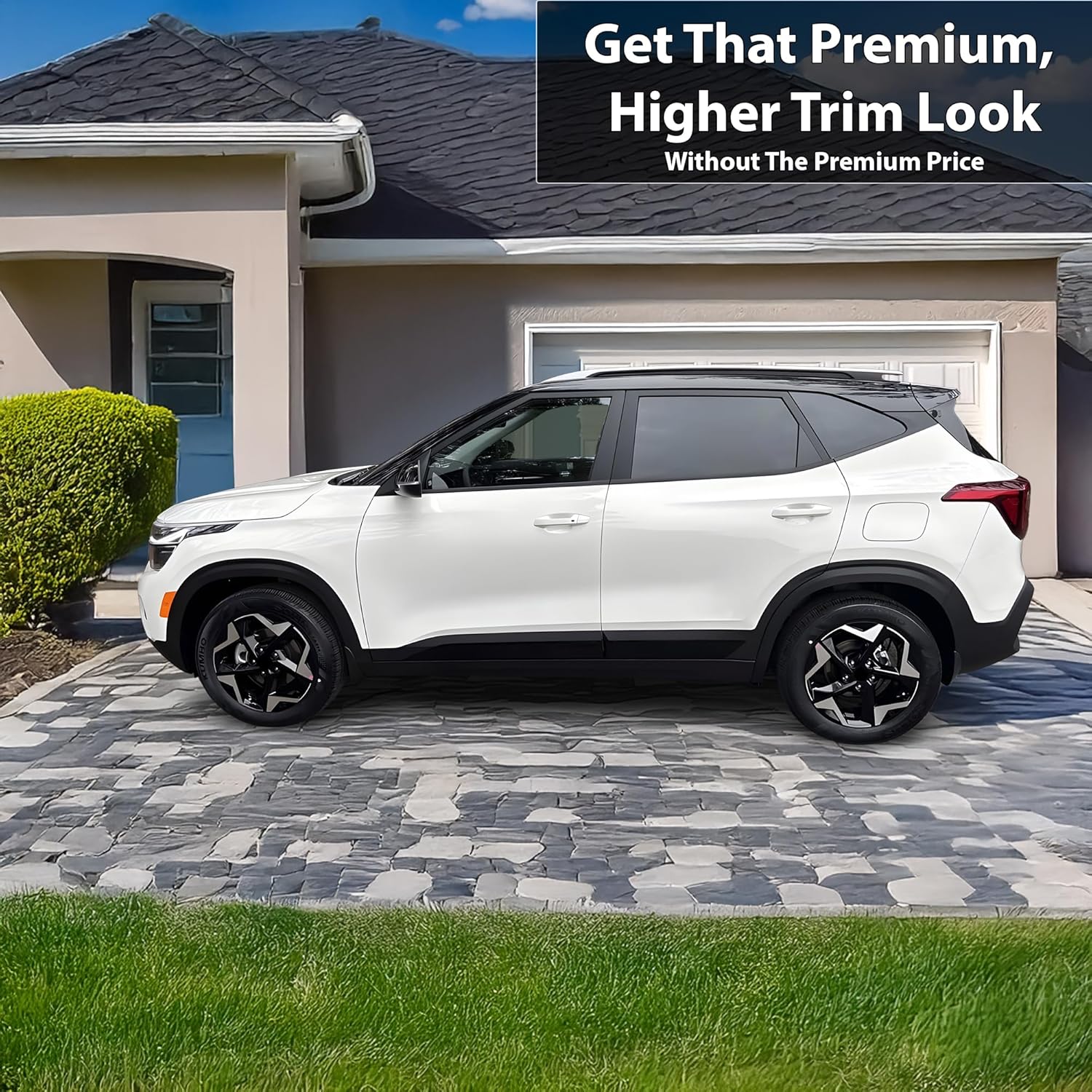 BOGAR TECH DESIGNS for Kia Seltos 2021-2026 Side Window Chrome Delete – Precut Vinyl Trim Overlay, Gloss Black Blackout Look