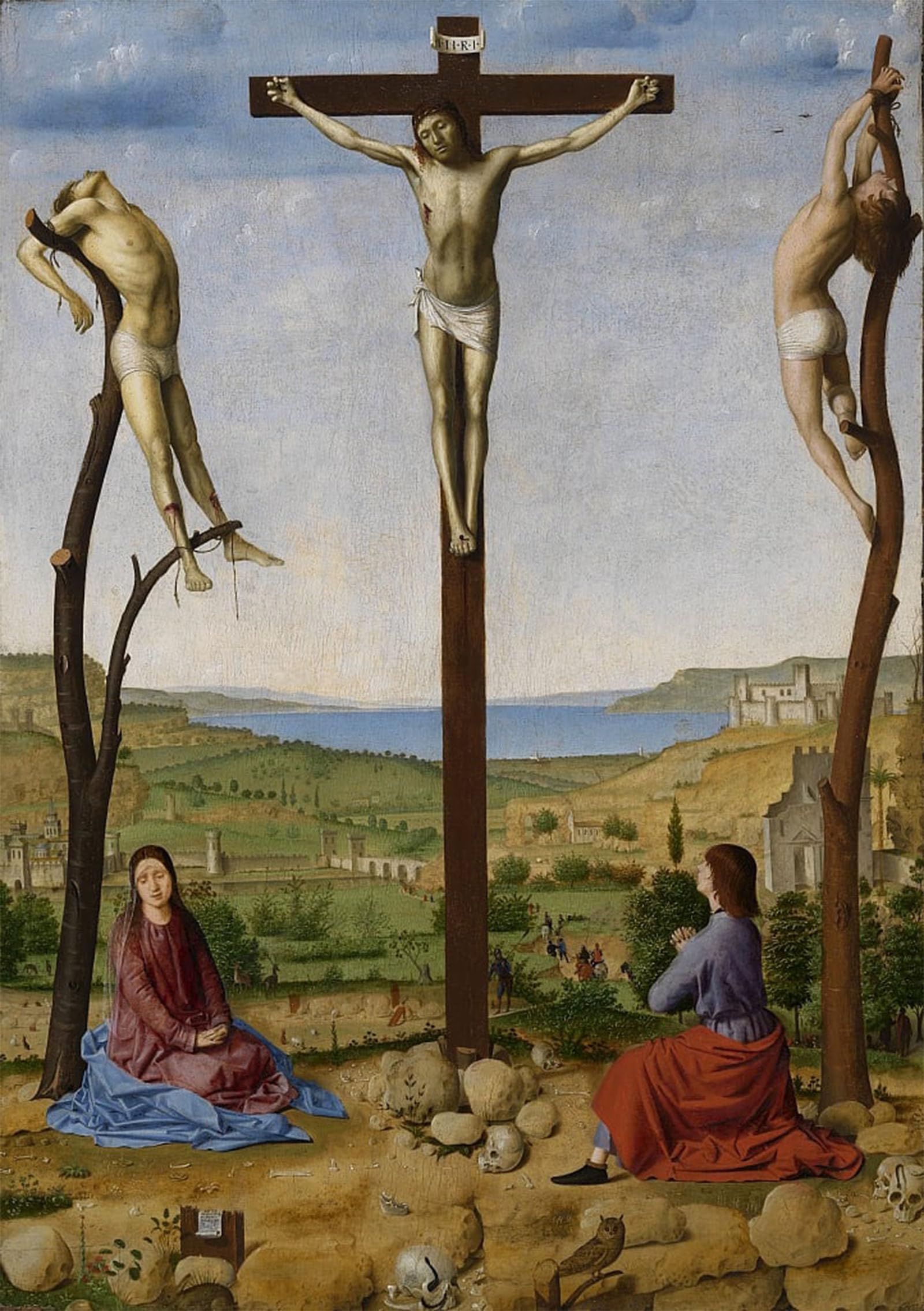 ARTXLXXBN Famous Painting Canvas Artwork Graffiti Print Calvary Second Half of the Th Cen by Antonello Da Messina Portrait Canvas Image for Home Decor 60x90cm