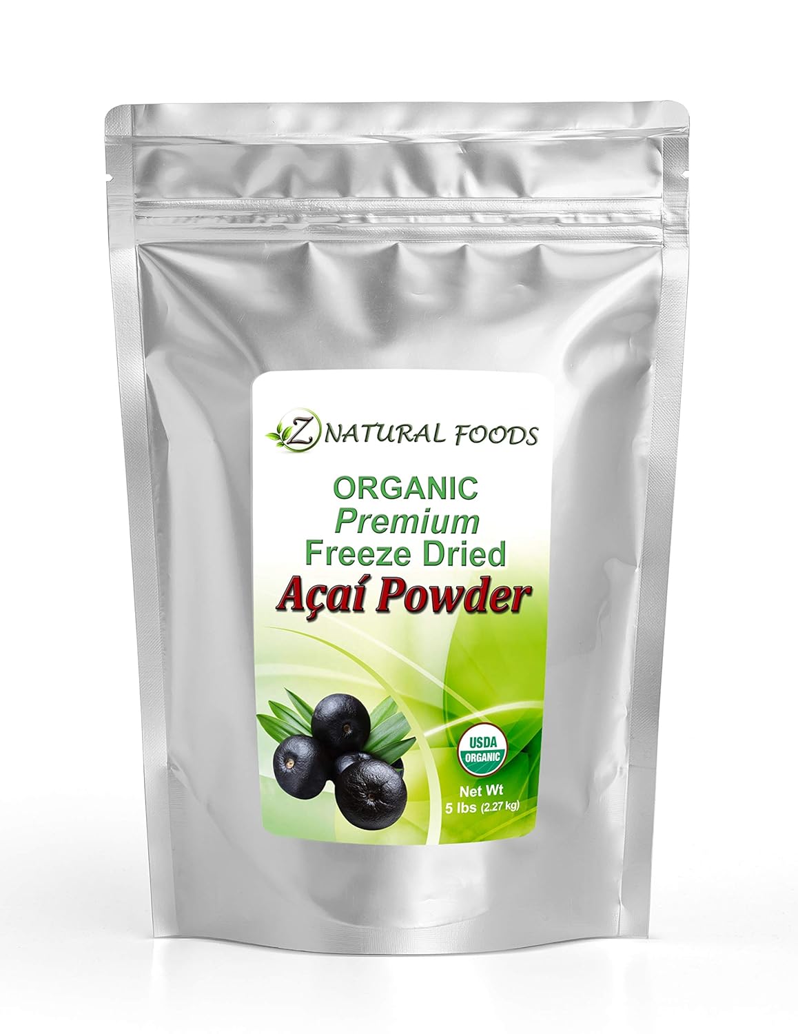 Premium Organic Acai Berry Powder - 5 lb - Freeze Dried Superfood - Grown In Brazil - Amazing Fruit Powder For Juice, Smoothie, Drink, Recipe, or Shake - Raw, Vegan, Gluten Free, Non GMO
