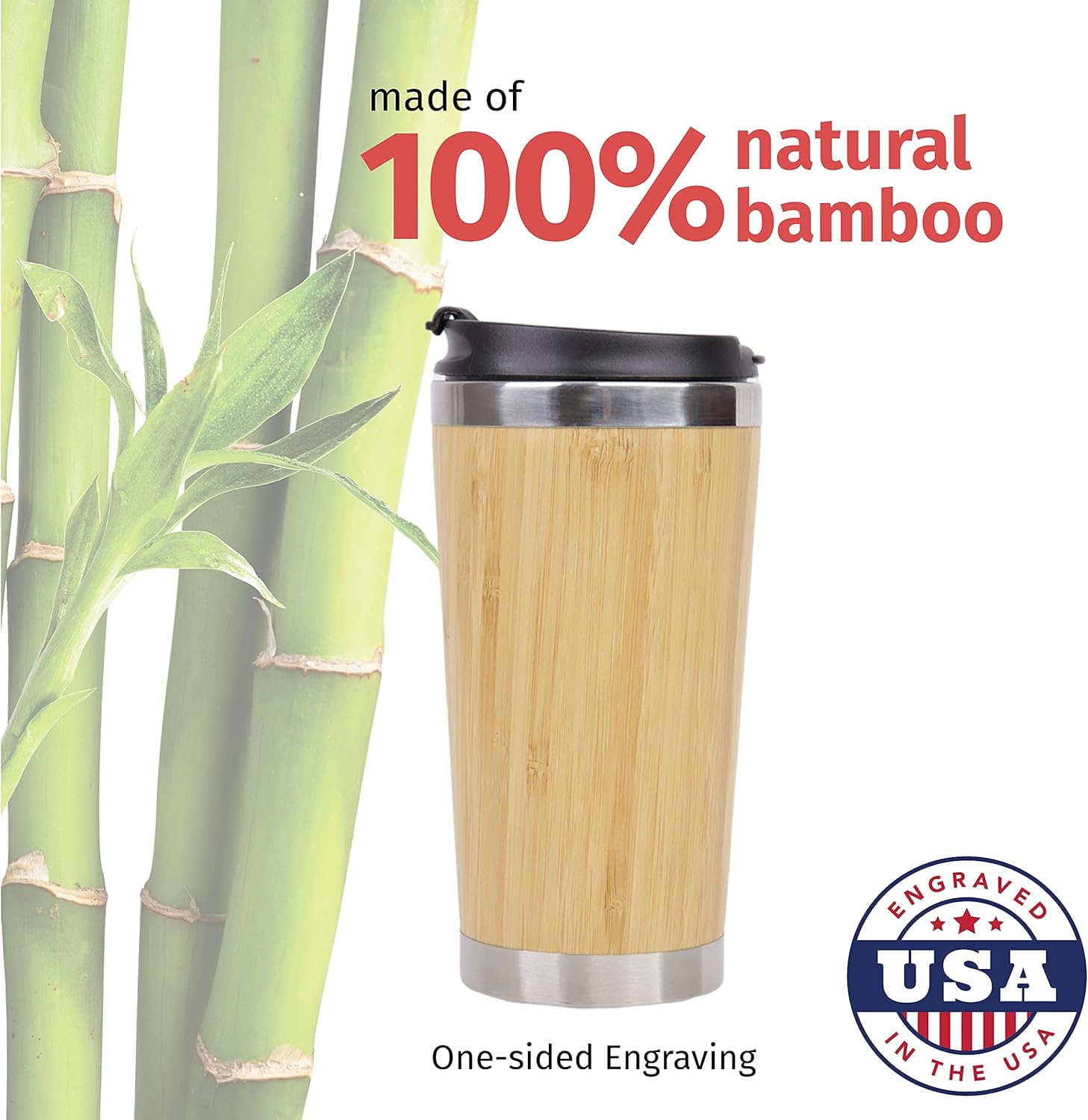 Best Boyfriend Ever - Stainless Steel Bamboo Tumbler with Lid, Coffee Tumbler for Him, Boyfriend Tumbler, Gift for Boyfriend, Appreciation Gift - Image 2