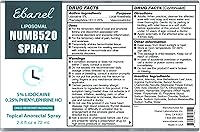 Vista 8 de Ebanel 10-Pack 5% Lidocaína en aerosol para alivio del dolor Numb520, aerosol para aliviar quemaduras y picazón, crema anestésica tópica