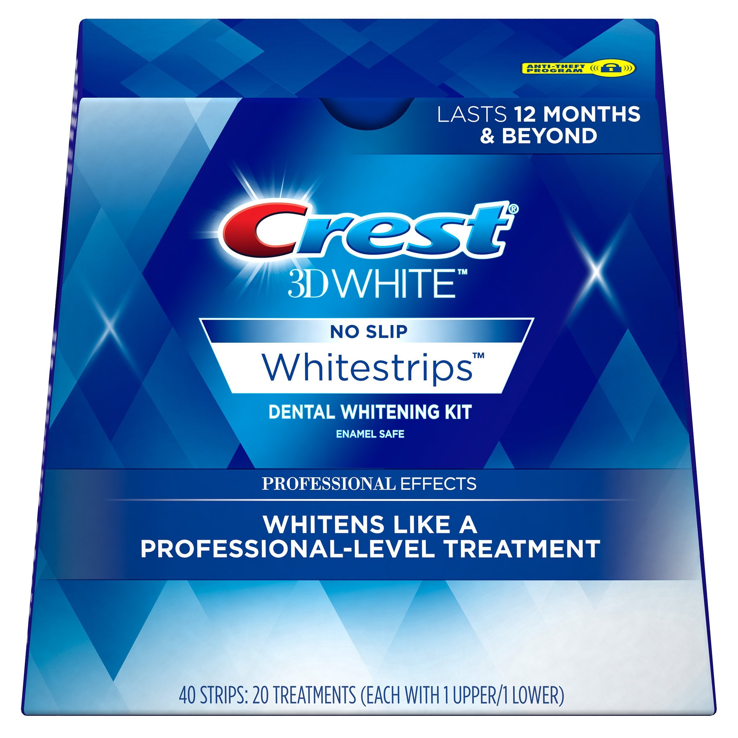 Crest 3D White Professional Effects White Strips Dental Teeth Whitening 40 Piece Strips 20 Treatments Lasts 12 Months & Beyond Kit