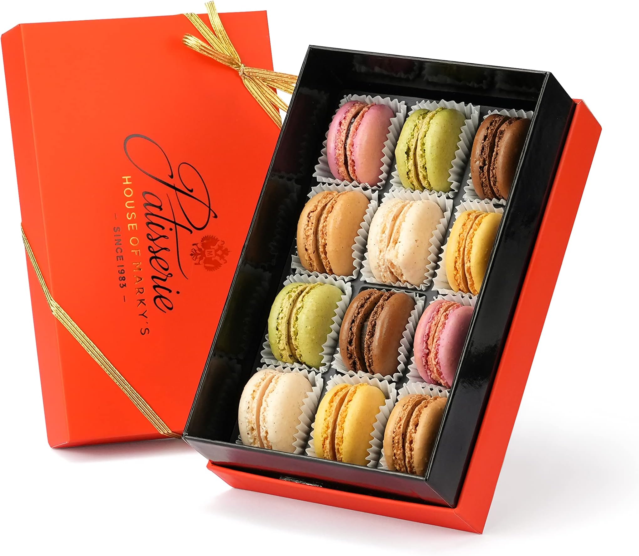 French Almond Macarons Cookies Gift Box – 12 pcs (Pack of 2) – Non GMO, Assorted Macaroons Cookies - Imported From France