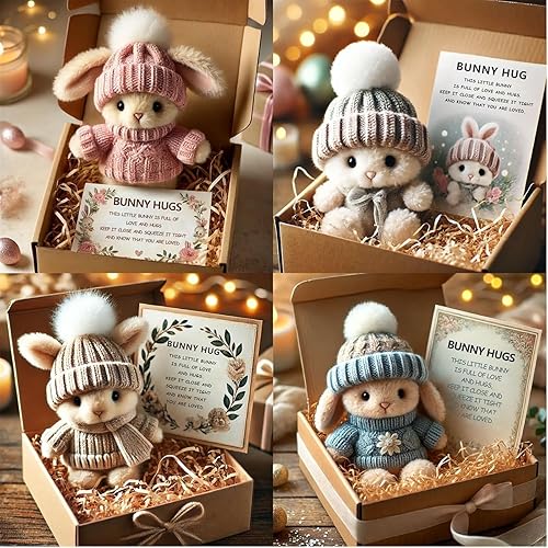 Miniatura 2 de Mini Abrazo de Conejito Lindo Regalo de Pascua - Un Pequeño Paquete de Amor y Comodidad, 2025 Nuevos Mini Animales de Peluche Positivos de Conejo,