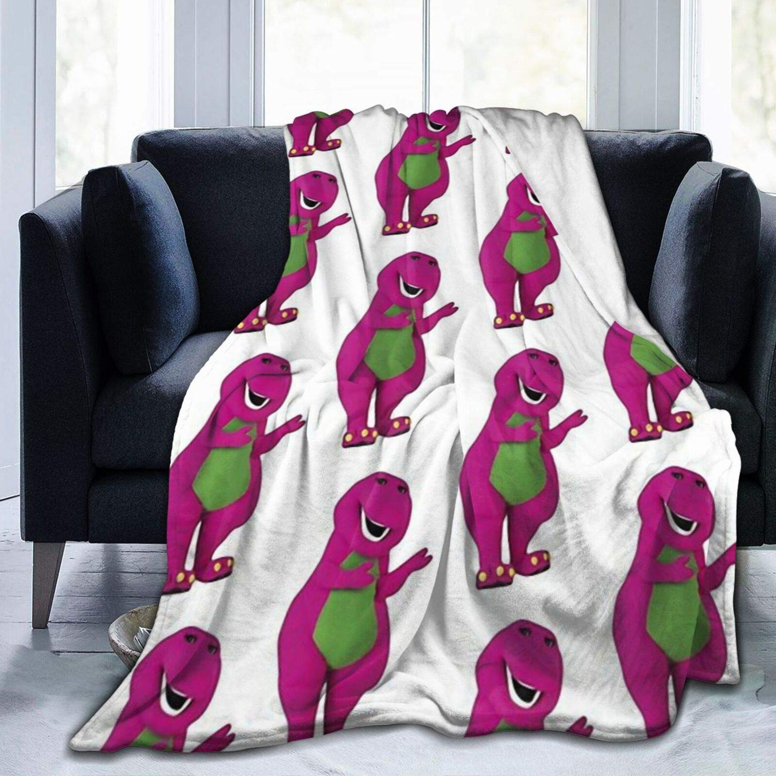 Majen Purple Jupsero Throw Blanket Barney The Dinosaur Ultra Soft Lightweight Blanket Flannel Throw Blanket50 X40