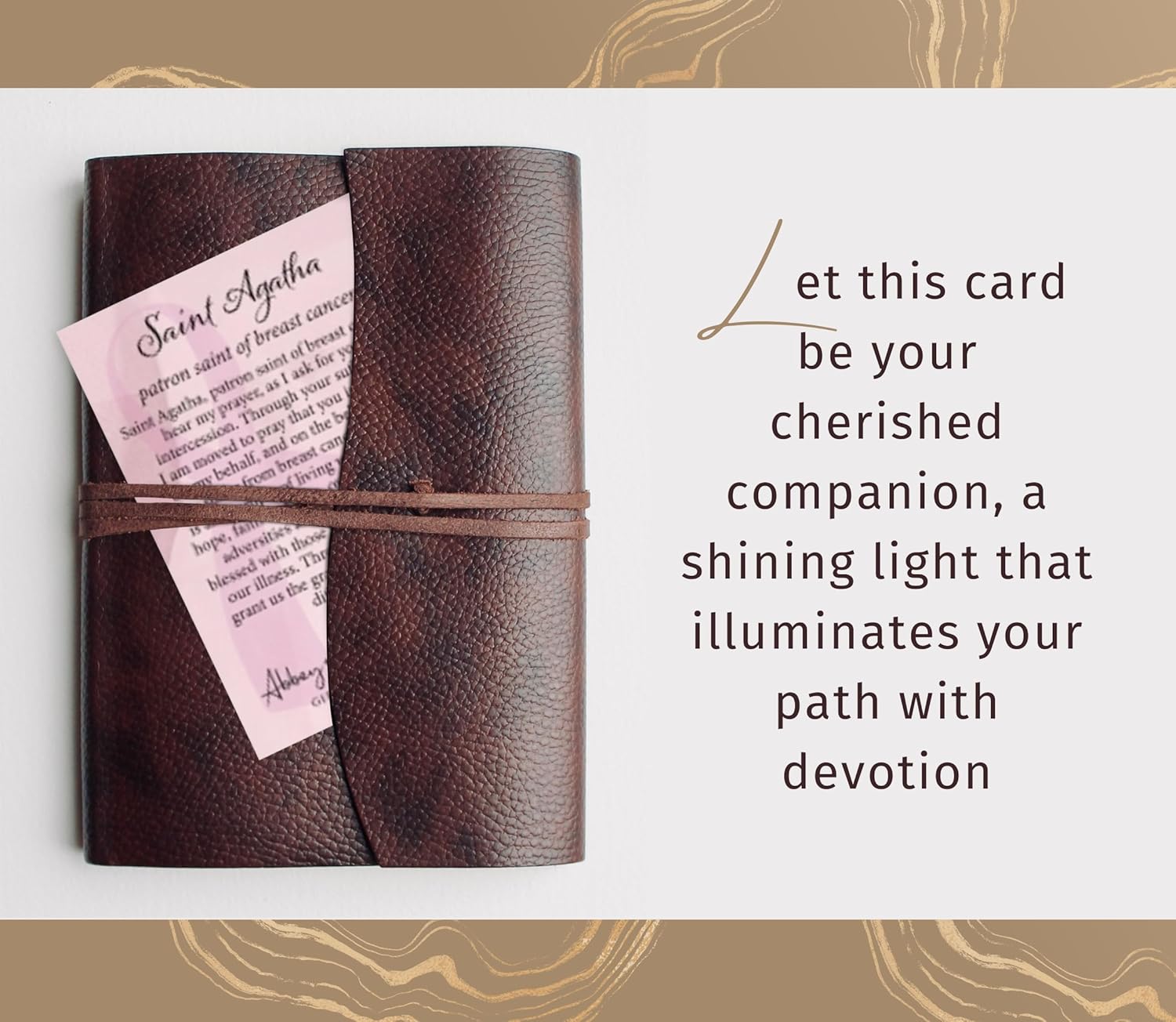 Breast Cancer Token - Breast Cancer Prayer Token with St Agatha Prayer Card, Breast Cancer Ribbon Pin, The Lord's Prayer Card - St Agatha Patron Saint of Breast Cancer Inspirational Set - 3 Item - Image 3