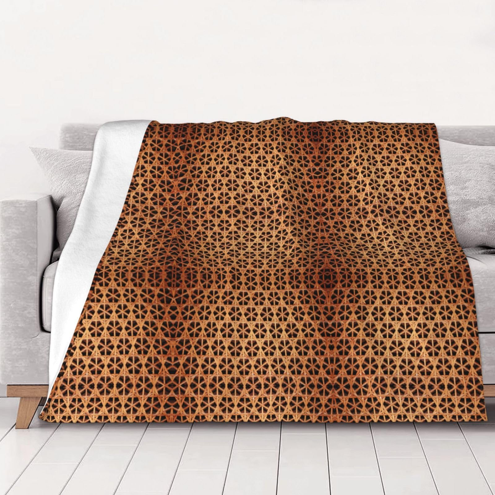 Couverture en osier tissé 152x203 cm super douce pour lit et canapé toutes saisons