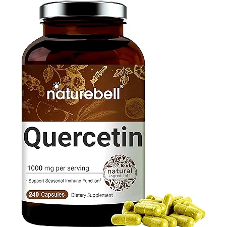 NatureBell Quercetin 1000mg Per Serving, 240 Capsules, Super Immune Vitamins and Quercetin Vitamins, Powerfully Supports Cardiovascular Health, Immune System and Bioflavonoids for Cellular Function