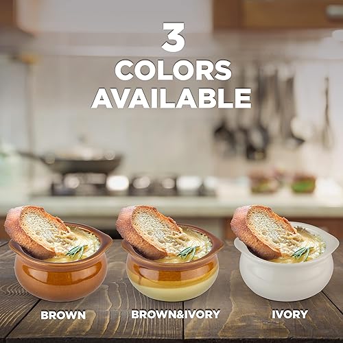 Miniatura 7 de Fit Meal Prep Paquete de 6 cuencos de porcelana de cerámica prémium de 12 onzas, aptos para microondas, para sopa, guisos, chiles, frijoles