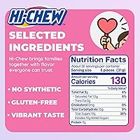 Vista 2 de HI-CHEW Bolsa de Dulces a Granel Surtidos, Manzana Verde, Fresa, Mango, Uva, Dulces Blandos y Masticables 2 libras - Más de 185 Piezas Envueltas