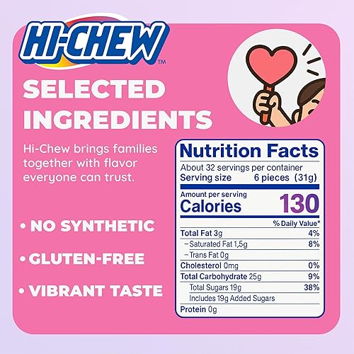 Miniatura 9 de HI-CHEW Paquete variado, 4 bolsas de pie  Combos originales de frutas tropicales agridulces  Caramelos únicos divertidos suaves y masticables