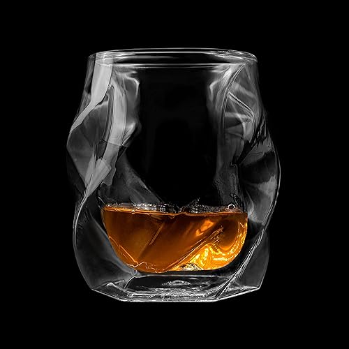 Miniatura 3 de James Bentley Juego de 2 vasos de whisky con moldes de bolas de hielo vasos de whisky soplados a mano en una caja de regalo vidrio bourbon vidrio