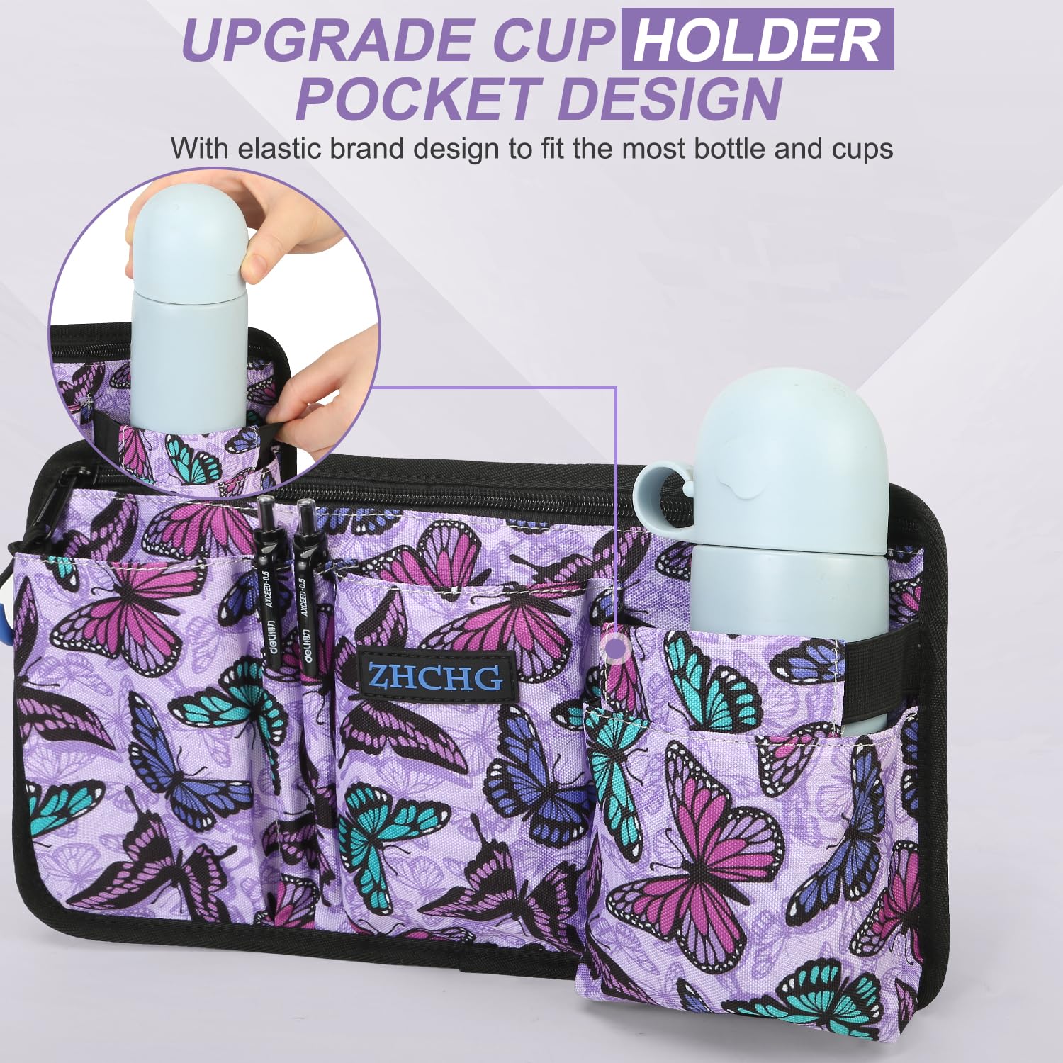 Bolsa lateral para silla de ruedas con portavasos, accesorios para reposabrazos de silla de ruedas para andador, andador, silla de ruedas para patinete eléctrico, regalo ideal para el día de la madre