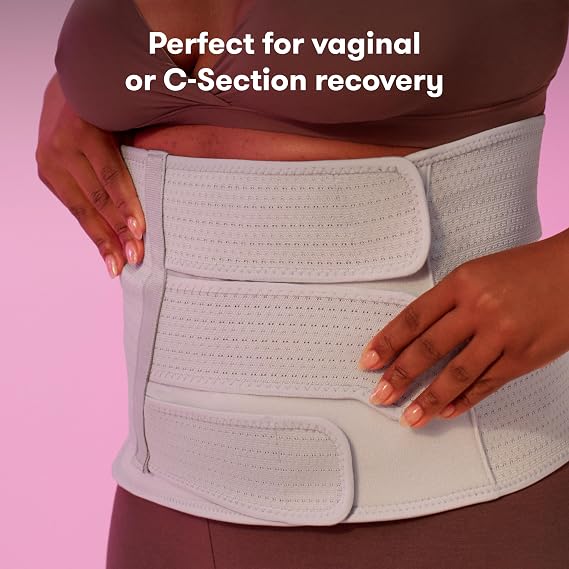Frida Mom Belly Binder, Postpartum Essentials for Natural and C-Section Recovery, Adjustable Compression Wrap, After Birth Brace, Abdominal Band, 9 High