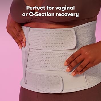 Frida Mom Belly Binder, Postpartum Essentials for Natural and C-Section Recovery, Adjustable Compression Wrap, After Birth Brace, Abdominal Band, 9 High