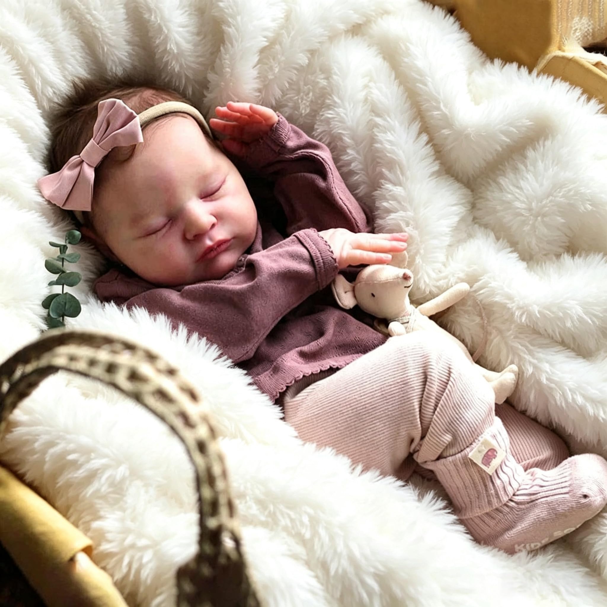 Zero pam Reborn Baby Mädchen 19 Zoll 48 cm Reborn Puppe Mit Haaren Lebensechte Reborn Puppen Aus Stoff Wie EIN Echtes Baby Geschenksets Für Mädchen