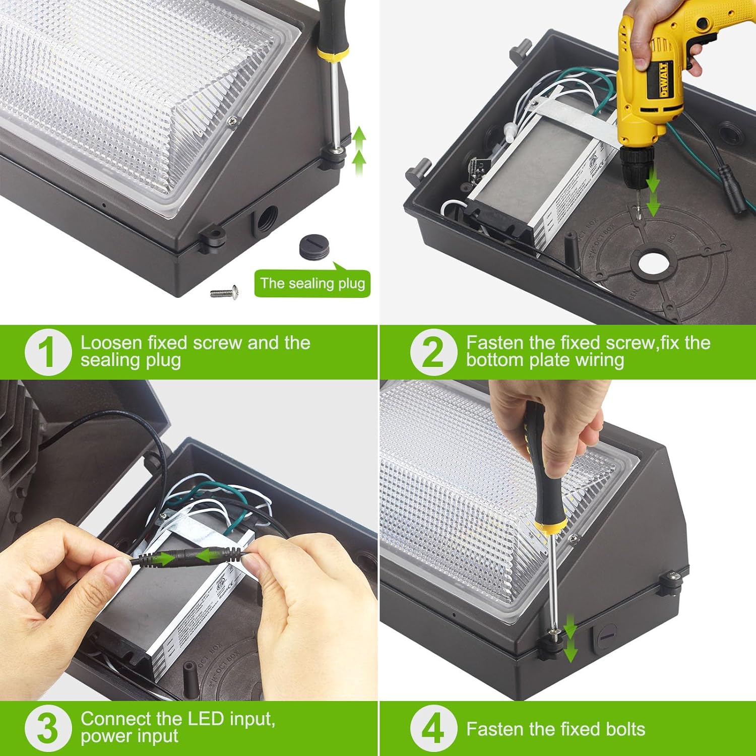 100W LED Wall Pack,13000Lm 5000K Wall Pack Lights Dusk to Dawn,Repalces 600W HPS/HID Light,Commercial and Industrial Outdoor Lighting,LED Wall Light for Parking Lot,Warehouse,2 Pack