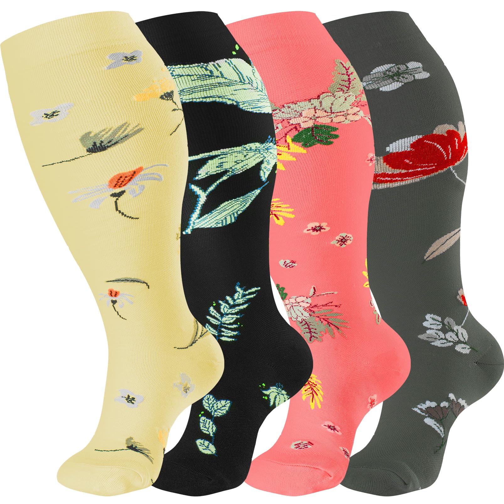 bropite Plus Size Compression Socks for Women Men Wide Calf Extra Large 20-30 mmHg Knee High Sock for Nurses Pregnant Travel