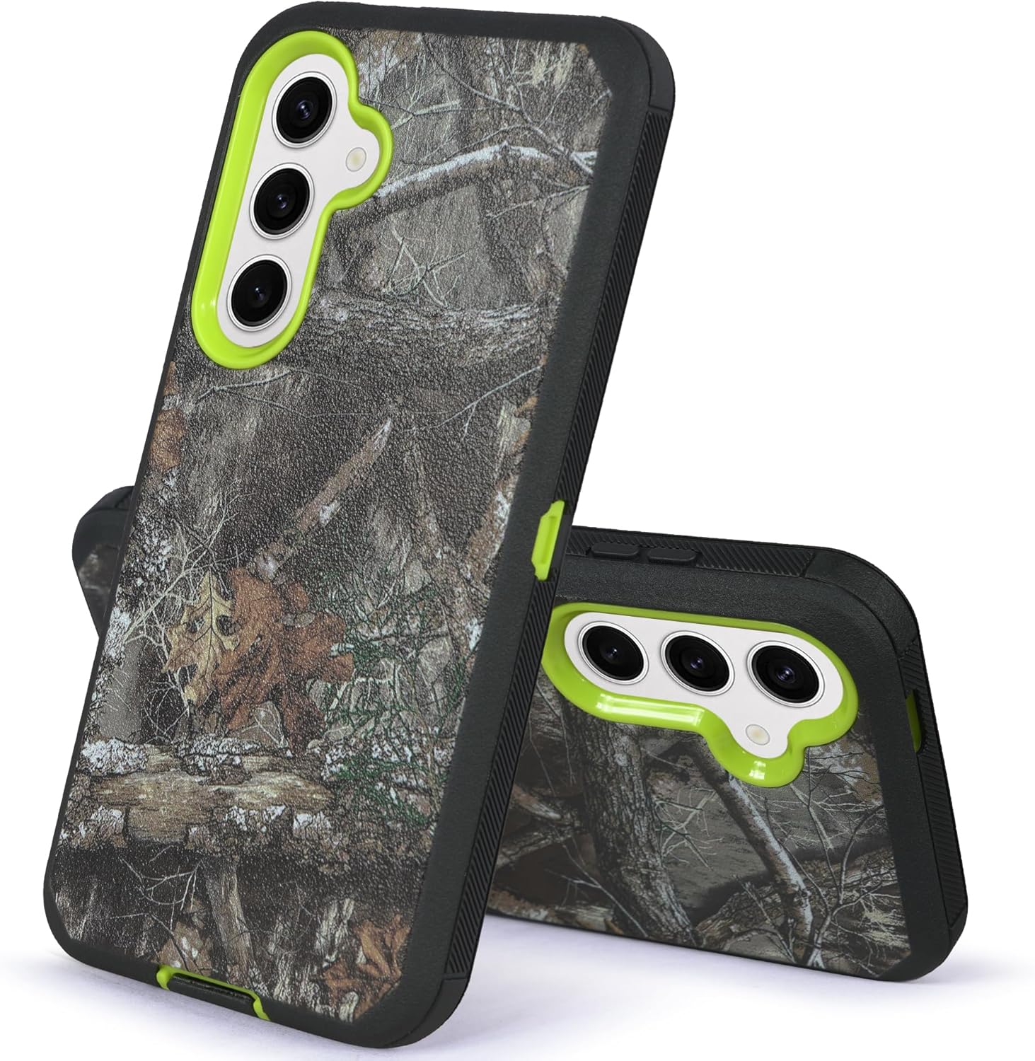Compatible for Samsung Galaxy S25 2025, Built in Screen Protector, Belt Clip Holster Heavy Duty Defender Case Dustproof Shockproof Protection (Green Camo) - Image 4