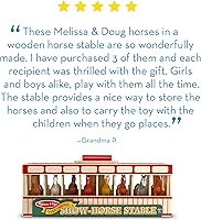 Vista 5 de Establo de madera de juguete con 8 caballos, de Melissa & Doug