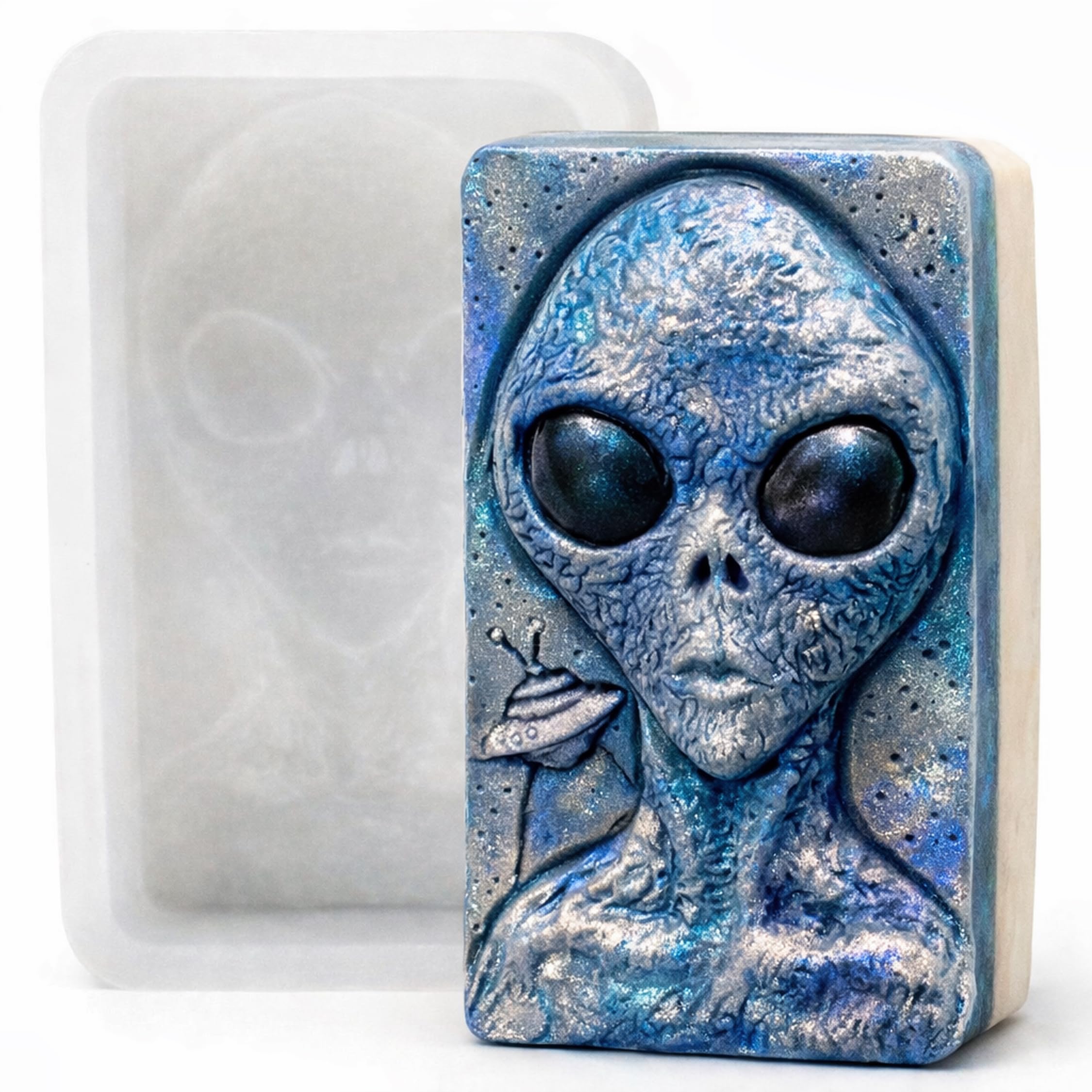 Moule Alien silicone pour résine époxy, plâtre décoratif et savon DIY