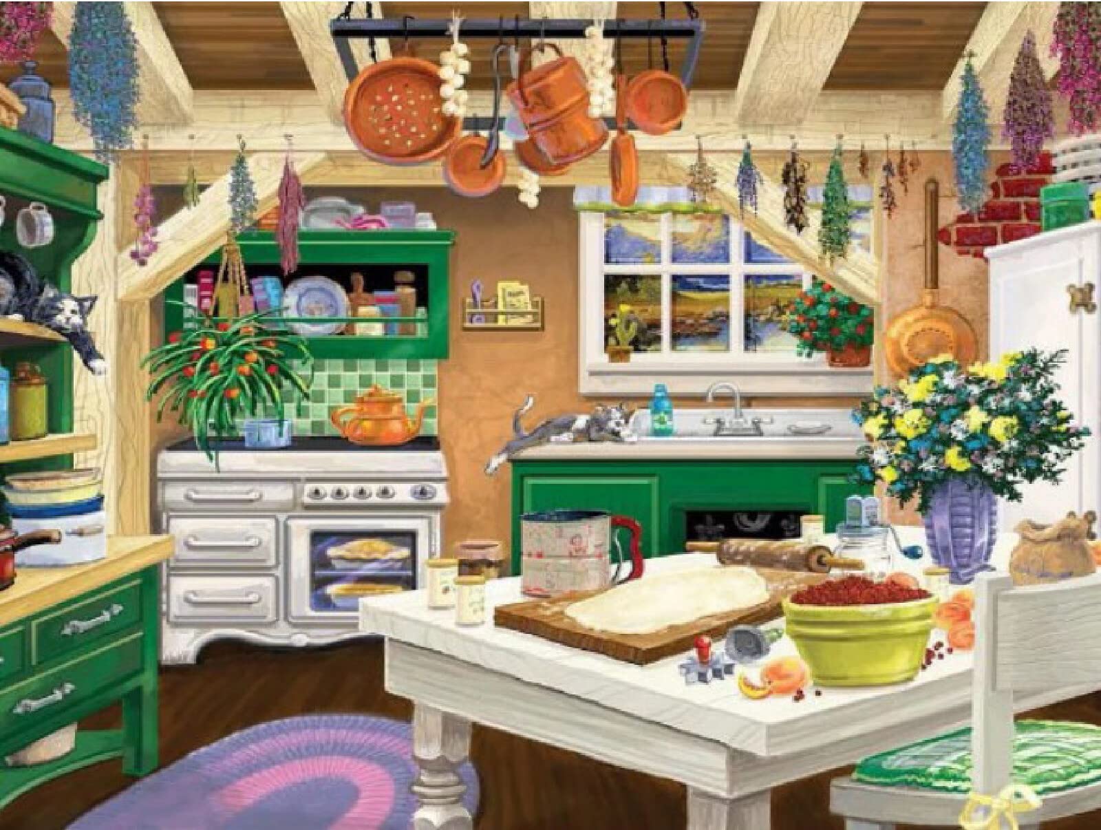 Kits de punto de cruz DIY para principiantes bordado preimpreso cocina pasatiempo 40*50cm