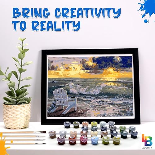 Miniatura 9 de Pintura por números para adultos, de principiantes a avanzados, divertidos proyectos de arte y manualidades, Quédate quieto, 16 x 20 pulgadas, sin