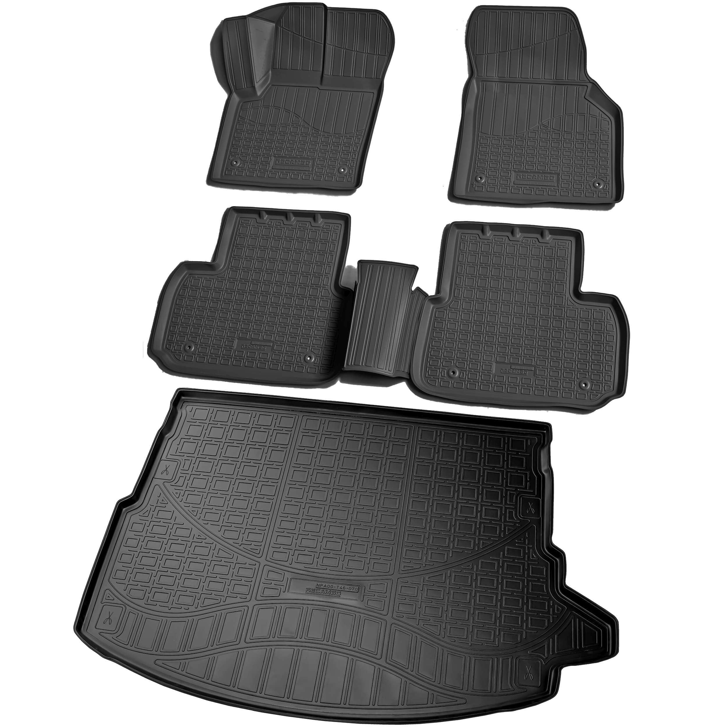 RECAMBO Gummimatten & Kofferraumwanne Set passend für Land Rover Discovery Sport | L550, LC | BJ 2014-2019 - 100% passgenaue Auto Fußmatten und Kofferraummatte aus hochwertigen rutschfesten TPE