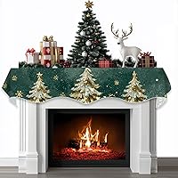 Vista 1 de Bufanda de Navidad para chimenea, cubierta decorativa para Navidad, invierno, mantel superior
