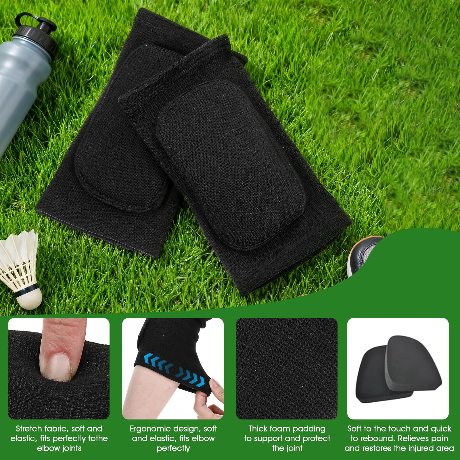 AREST Gomitiera Palestra con Fascia di Compressione - Tutore Gomito Sportiva per Attività Fisiche - Gomitiera Pallavolo per Uomo e Donna (S