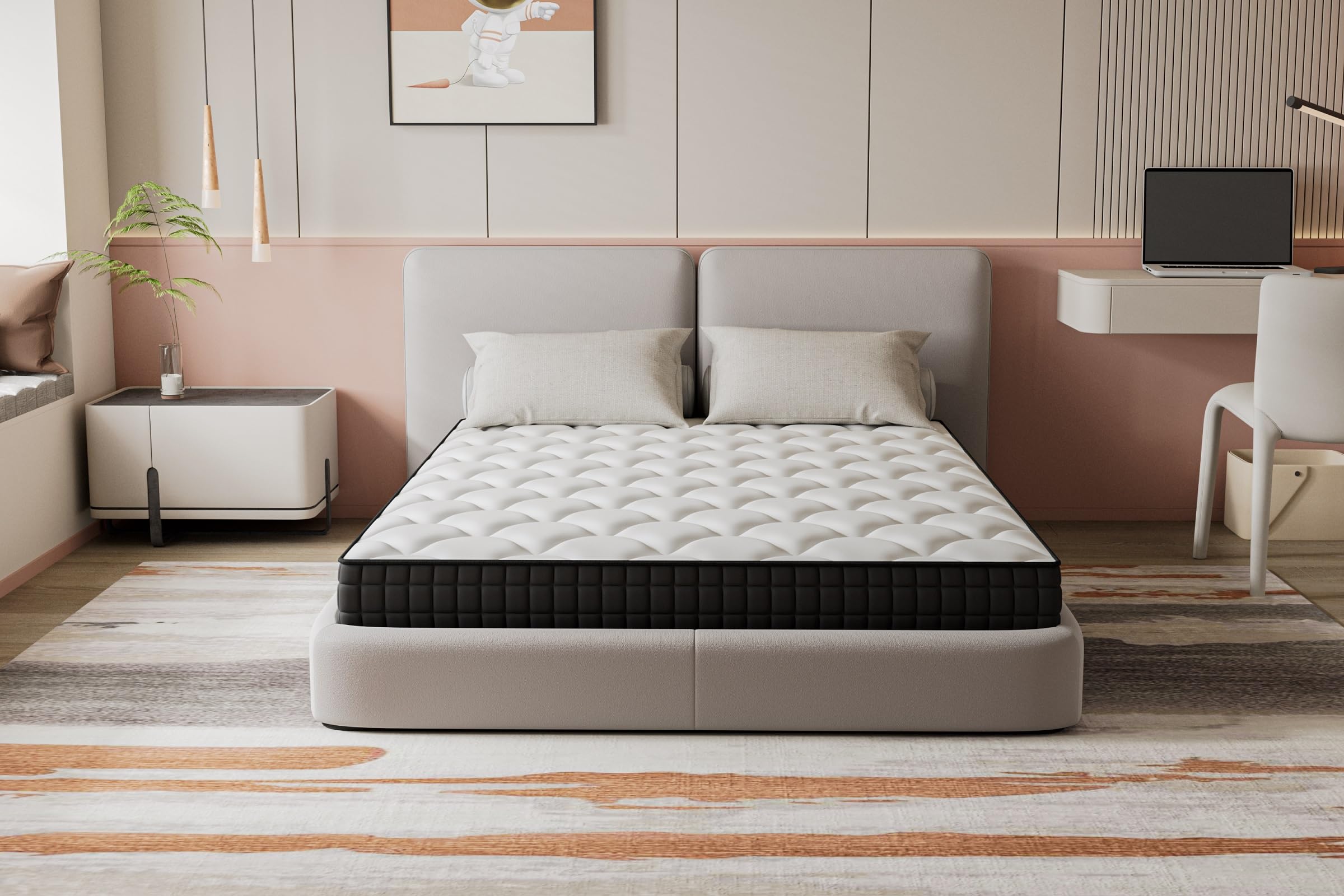 Materasso Singolo 80x190 Hybrid Memory,Altezza 13CM,Anallergico e Ergonomico,Comfort e Morbido,Certificato OEKO (80x190x13CM)