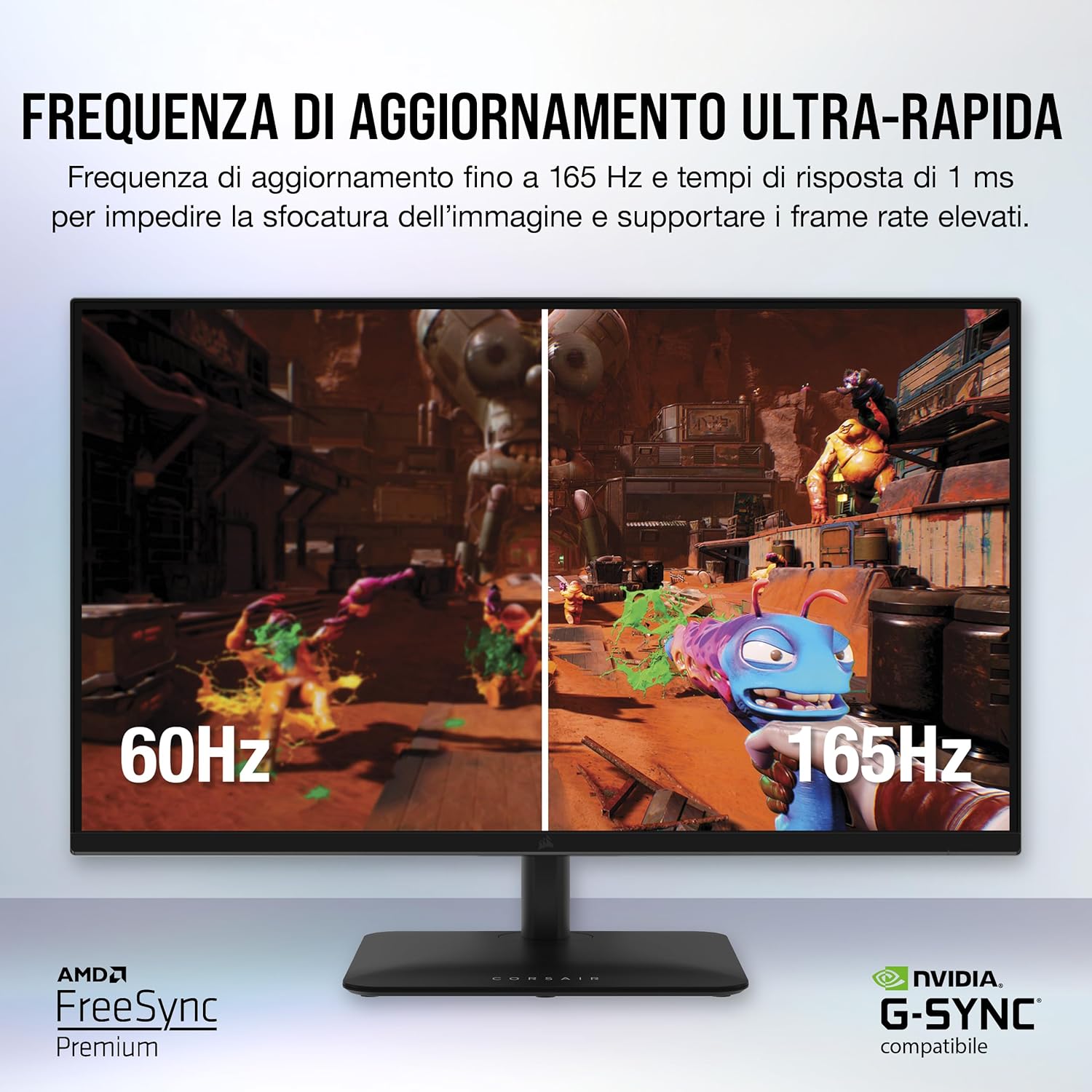 XENEON 315QHD165 Monitor da Gioco IPS QHD da 31,5 Pollici - 2560 x 1440, 165Hz, 1ms, Compatibile con NVIDIA G-SYNC, AMD FreeSync Premium, HDR, DisplayPort, HDMI - Nero - Monitor - Immagine 2