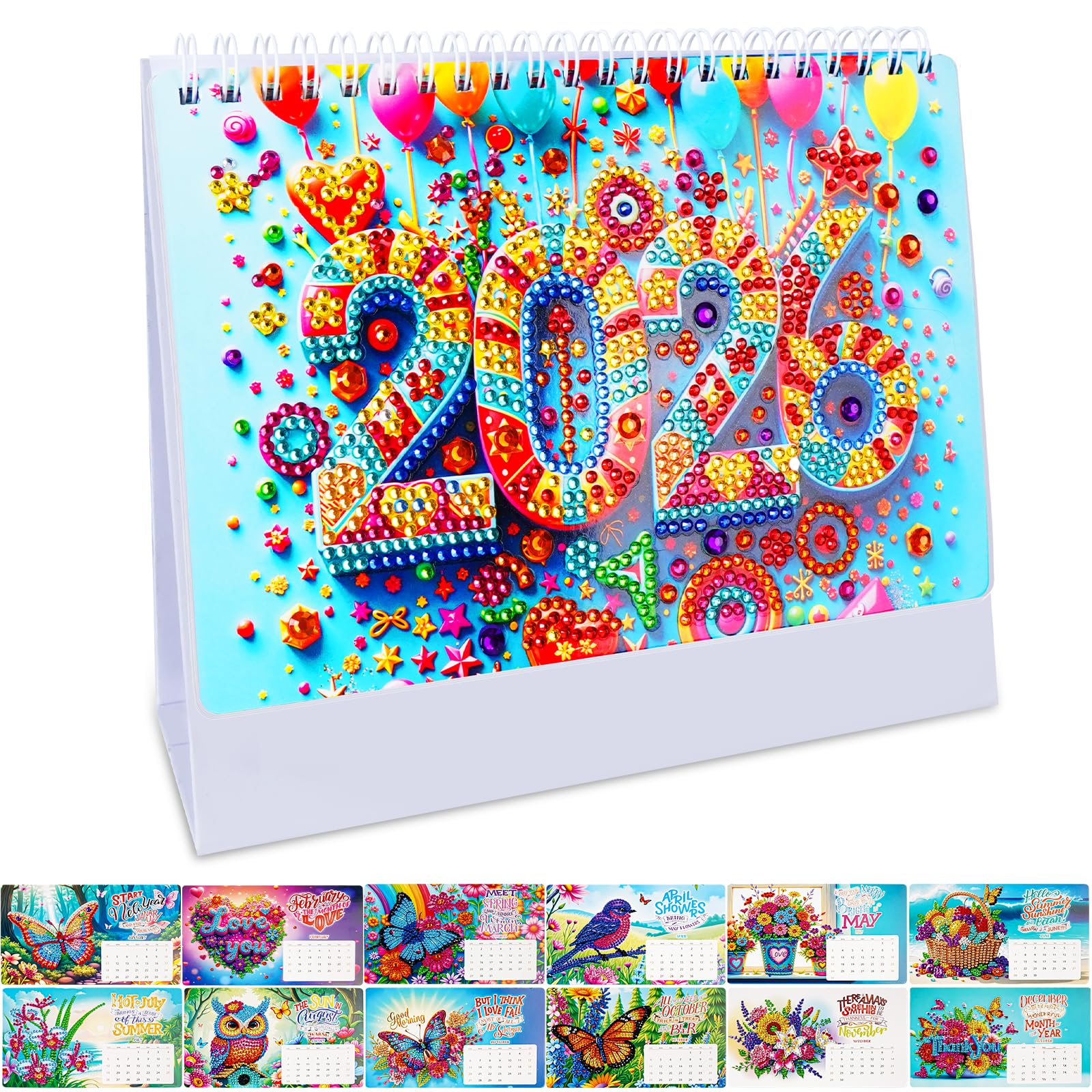 Diamond Art Painting Calendrier De Table 2026, Calendrier