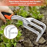 Garden Tools Set, 3 Pack Heavy Duty Gardening Tools Set Include Garden Shovel, Transplant Trowel and Hand Rake with Ergonomic Non-Slip Handle, Aluminum Alloy Lawn for Planting, Orange