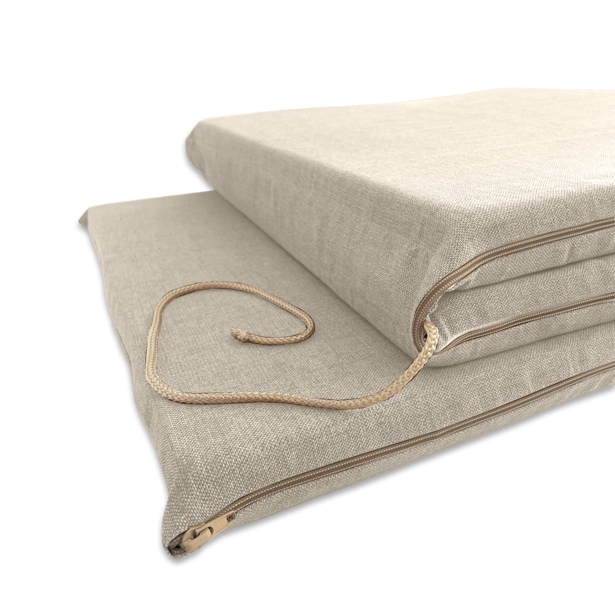 Il Tuo Artigiano Design Coussin Rembourré pour Lit de Soleil Artisanal Totalement Déhoussable fabriqué en Italie - 190x60 cm (Avoine)