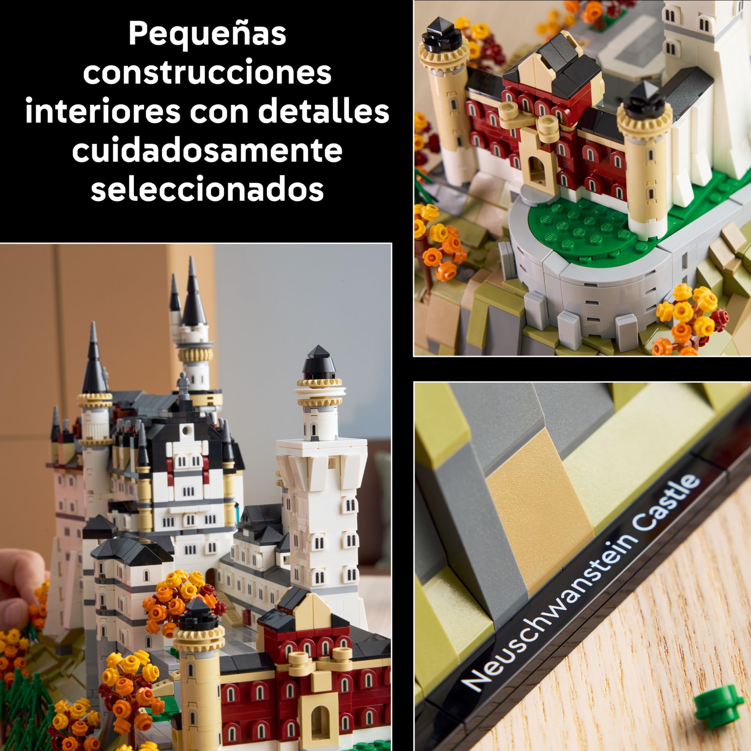 LEGO Architecture Castillo de Neuschwanstein - Maqueta DIY para Adultos Coleccionistas con Torres, Patios e Interior Detallado - Regalo de Monumento para Hombres y Mujeres - Decoración del Hogar 21063