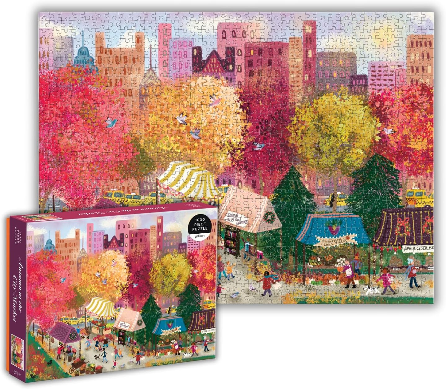 Galison Autumn at The City Market 1000 Piece Puzzle Fun