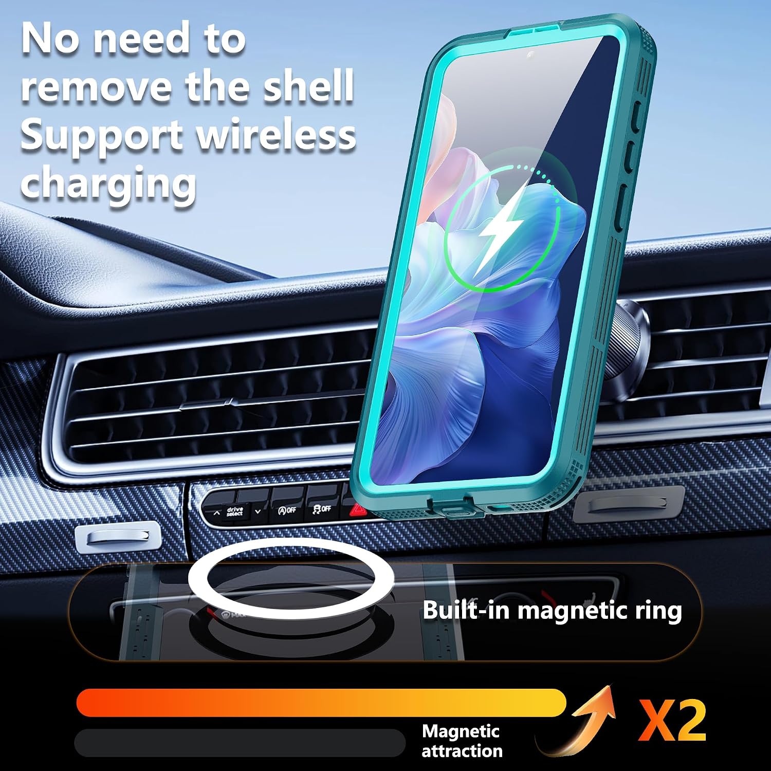 for Samsung Galaxy S26 Plus 6.7 Inch Outdoor Case, 6.6FT Military Shockproof IP68 Waterproof, Dual Screen & Lens Protectors, Magnetic Charging, Rugged Sealed Cover, Cyan&Teal