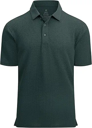 Alex Vando Mens Bubble Jacquard Polo Shirt Super Stretch Short Sleeve Polo Shirts for Men