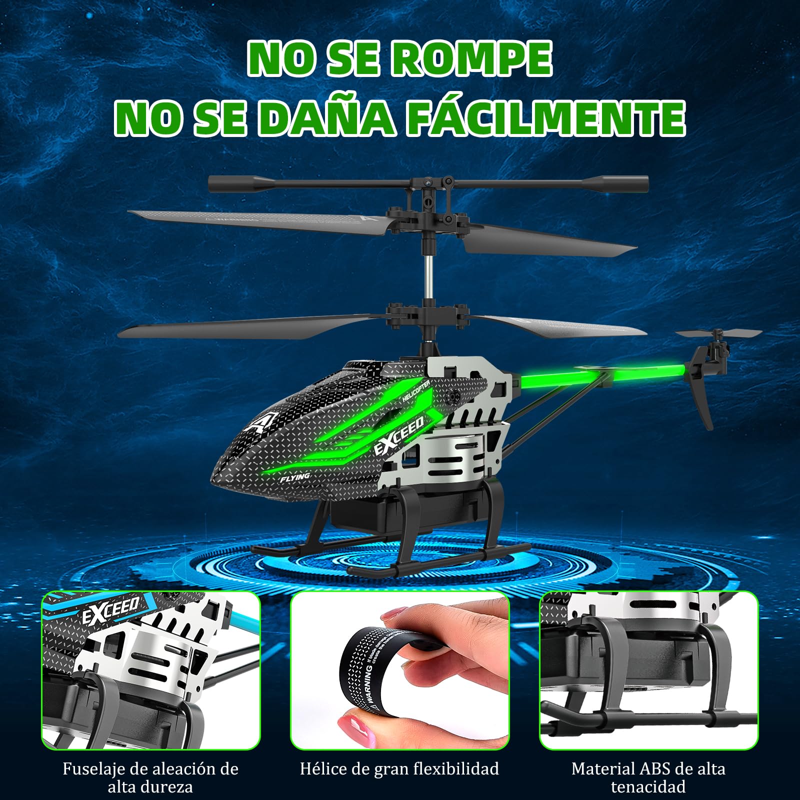 BuzzoXerex Helicóptero Teledirigido, 2.4G Helicópteros RC, Elicoptero Teleridijido niño con Luz LED & 3,5 Canales, Avion Teledirigido con Giroscopio y Altura Fija, Regalo Ideal para Niños Adultos