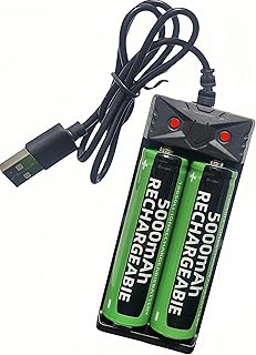 2 Pcs 3.7v Lithium ion Battery 18650 Rechargeable Battery and Charger Set for Flashlight,Headlamp,Remote Controls and Portable Power