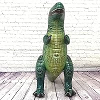Vista 5 de Jet Creations T-Rex inflable de 37 pulgadas de alto, juguetes inflables de dinosaurios, grandes dinosaurios inflables de animales juguetes